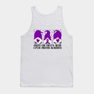 Gnome One Fights Alone Cystic Fibrosis Awareness Tank Top